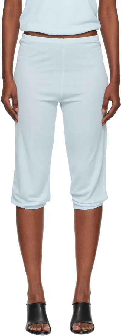 Bambou Roger Kwong Blue Double Face Crêpe Jersey Dance Corsaire Lounge Pants