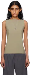 Bambou Roger Kwong Gray Nylon Spandex Boat Neck Top