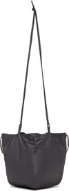Bambou Roger Kwong Gray Satin Silk Adjustable Pouch In Black