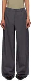 Bambou Roger Kwong Gray Stretch Cotton Micro Faille Trousers In Gray