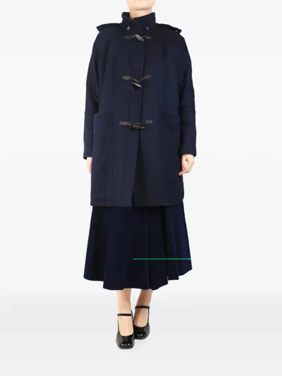 Pre-owned Bamford Hooded-duffle Single-breasted Coat In Blue