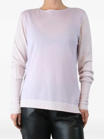 Pre-owned Bamford Striped-sleeve Sweater In Purple