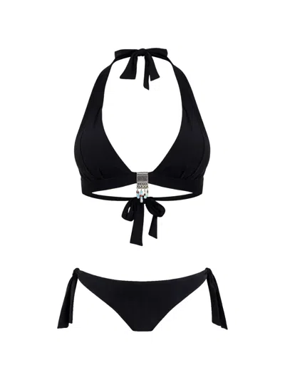 Banana Moon Beaded-detail Bikini In Black