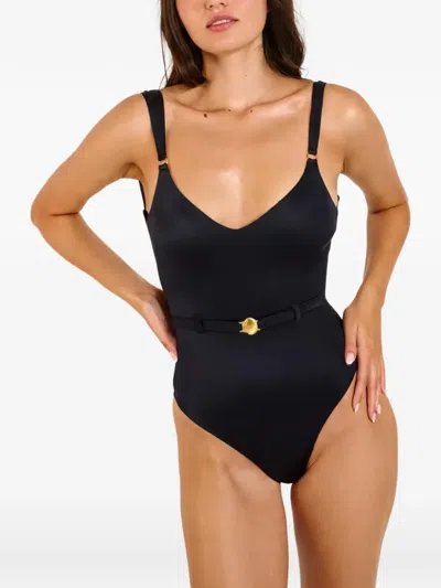 Banana Moon Belted Swimsuit In Black