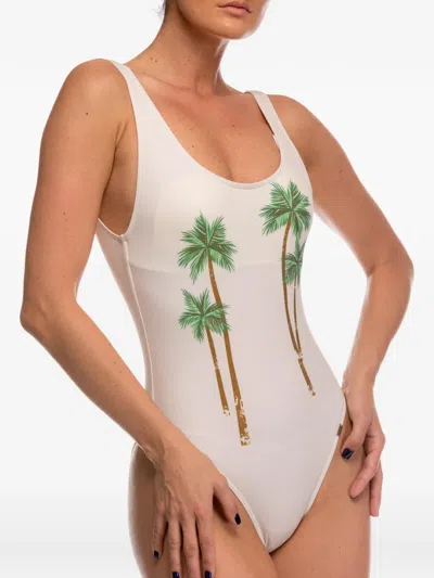 Banana Moon Borage Palm-tree-print Swimsuit In Neutral