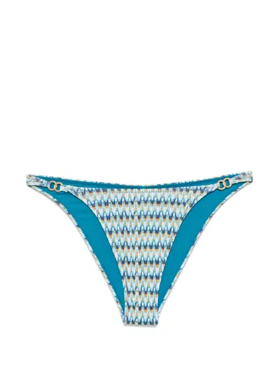 Banana Moon Cabuya Geometric-print Bikini Bottoms In Blue