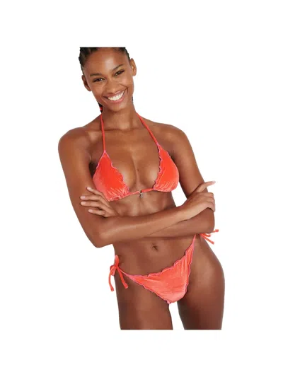 Banana Moon Ciroluma Neosun Ruffled Velvet Bikini In 오렌지