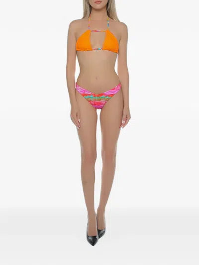 Banana Moon Cut-out Halterneck Bikini Top In Orange