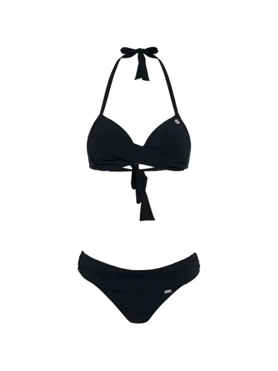 Banana Moon Eyro Twist-detail Halterneck Bikini In Black