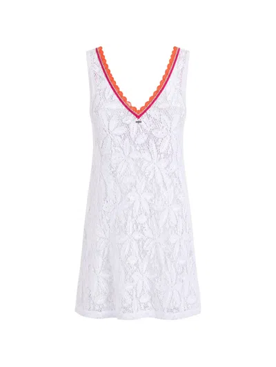 Banana Moon Horace Aguanga Guipure-lace V-neck Mini Dress In White