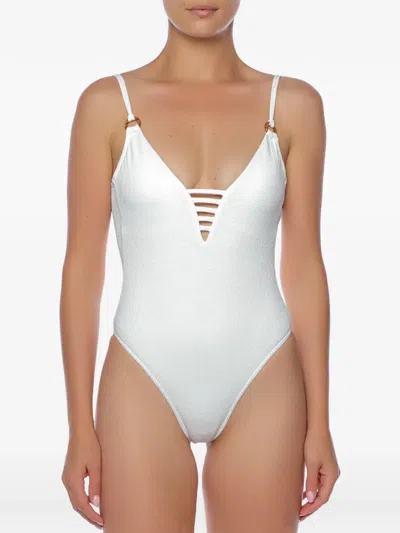 Banana Moon Miller Strappy Cut-out Swimsuit In White