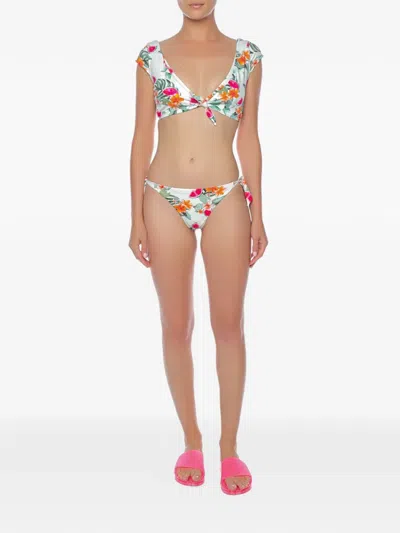 Banana Moon Mindo Floral-print Knot-detail Bikini Top In Multi