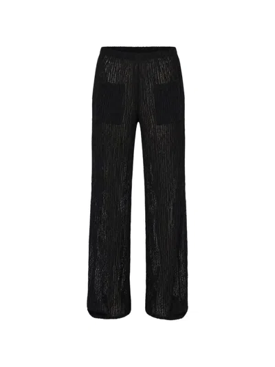 Banana Moon Osmoze Beachsoul Crochet-knit Trousers In Black