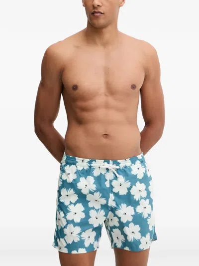 Banana Moon Sunnybay Floral-print Swim Shorts In 블루