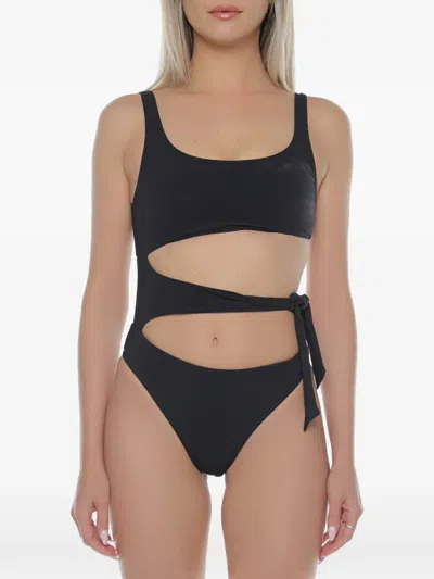 Banana Moon Treasure Black Cut-out Side-tie Swimsuit