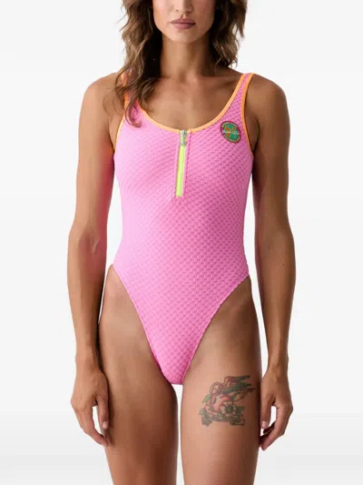 Banana Moon Vacay Zip-up Swimsuit In Pink