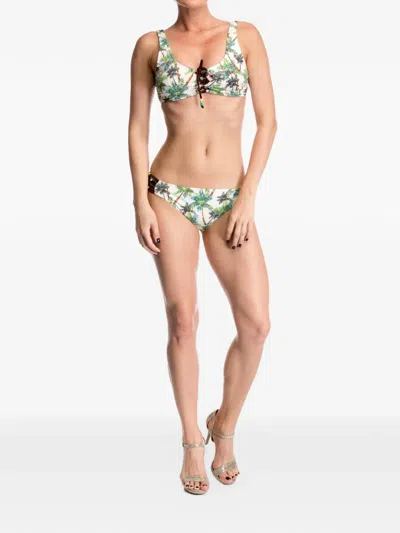Banana Moon Zumma Palm-print Beaded Bikini Bottoms In Multi
