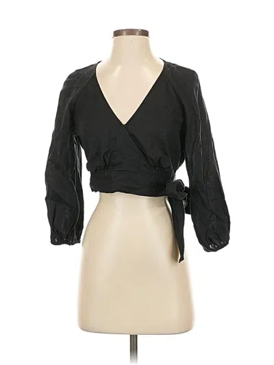 Pre-owned Banana Republic 3/4 Sleeve Blouse In Black