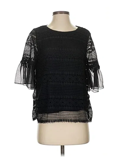 Pre-owned Banana Republic 3/4 Sleeve Blouse In Black