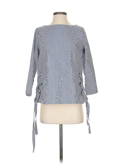 Pre-owned Banana Republic 3/4 Sleeve Blouse In Blue