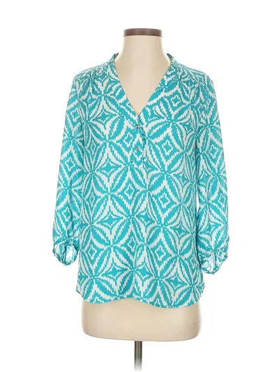 Pre-owned Banana Republic 3/4 Sleeve Blouse In Blue