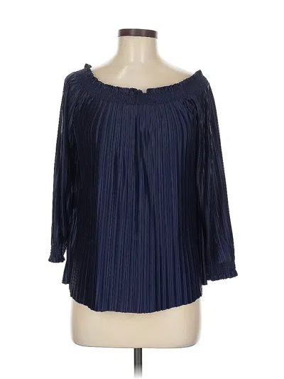Pre-owned Banana Republic 3/4 Sleeve Blouse In Blue
