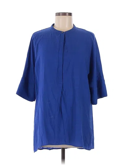 Pre-owned Banana Republic 3/4 Sleeve Blouse In Blue