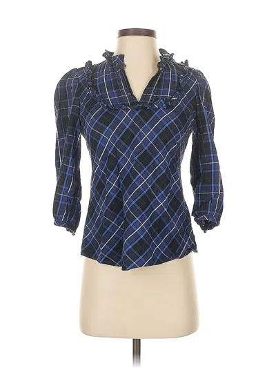 Pre-owned Banana Republic 3/4 Sleeve Blouse In Blue