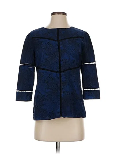 Pre-owned Banana Republic 3/4 Sleeve Blouse In Blue