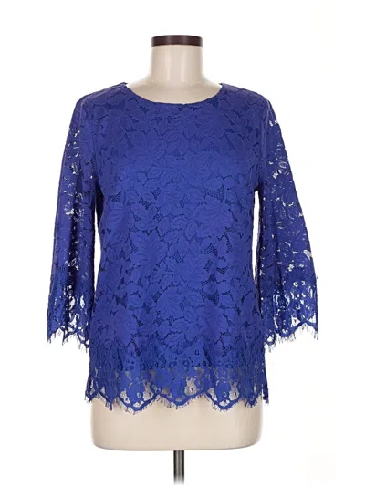 Pre-owned Banana Republic 3/4 Sleeve Blouse In Blue