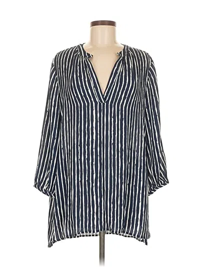 Pre-owned Banana Republic 3/4 Sleeve Blouse In Blue