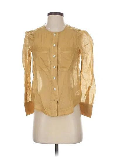 Pre-owned Banana Republic 3/4 Sleeve Blouse In Gold