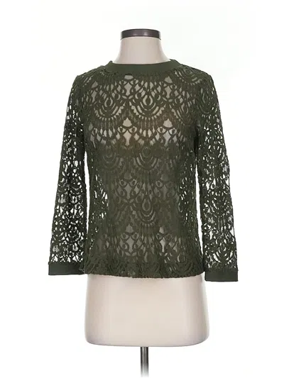 Pre-owned Banana Republic 3/4 Sleeve Blouse In Green