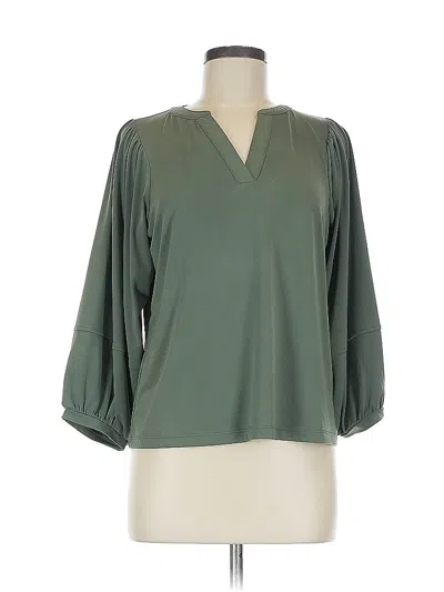 Pre-owned Banana Republic 3/4 Sleeve Blouse In Green