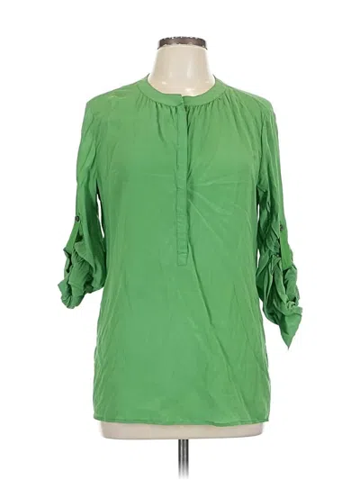 Pre-owned Banana Republic 3/4 Sleeve Blouse In Green