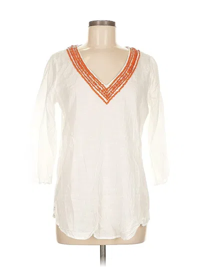 Pre-owned Banana Republic 3/4 Sleeve Blouse In White