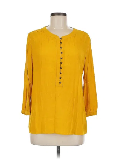 Pre-owned Banana Republic 3/4 Sleeve Blouse In Yellow