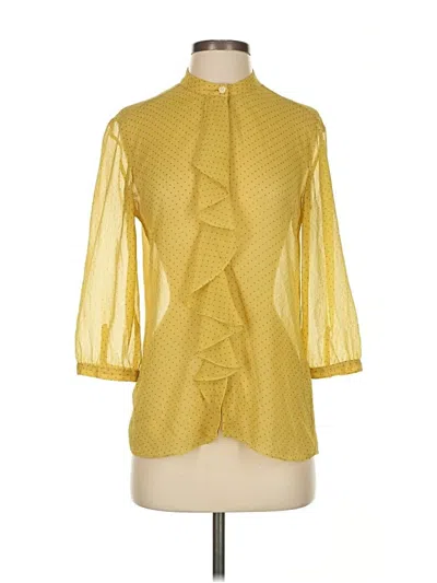 Pre-owned Banana Republic 3/4 Sleeve Blouse In Yellow
