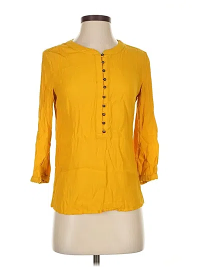 Pre-owned Banana Republic 3/4 Sleeve Blouse In Yellow