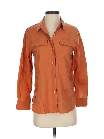 Pre-owned Banana Republic 3/4 Sleeve Button Down Shirt In Orange
