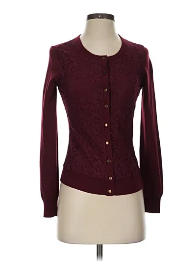 Pre-owned Banana Republic Cardigan Sweater In Burgundy