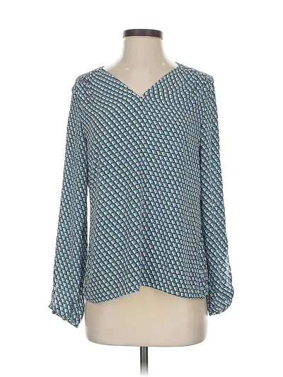 Pre-owned Banana Republic Factory Store 3/4 Sleeve Blouse In Blue