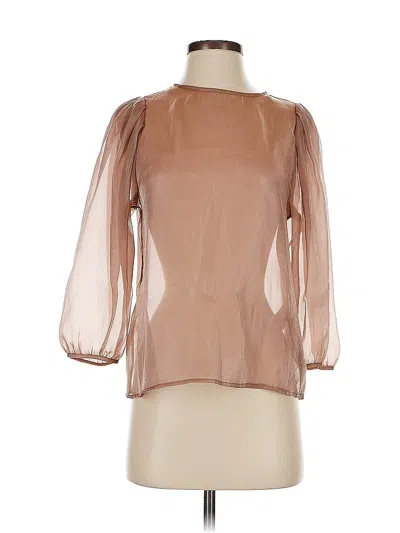 Pre-owned Banana Republic Factory Store 3/4 Sleeve Blouse In Brown