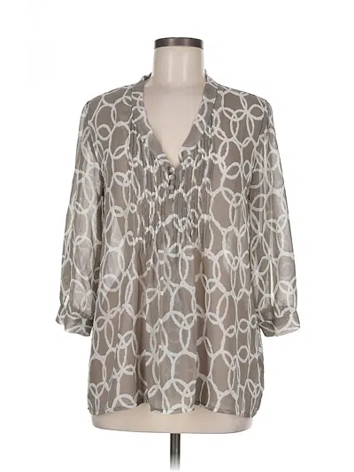 Pre-owned Banana Republic Factory Store 3/4 Sleeve Blouse In Gray