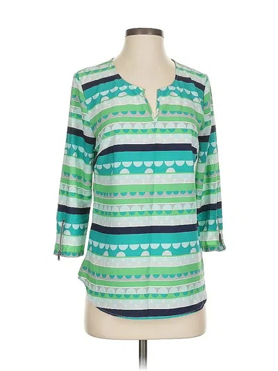 Pre-owned Banana Republic Factory Store 3/4 Sleeve Blouse In Green