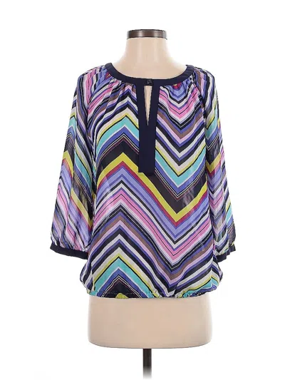 Pre-owned Banana Republic Factory Store 3/4 Sleeve Blouse In Purple