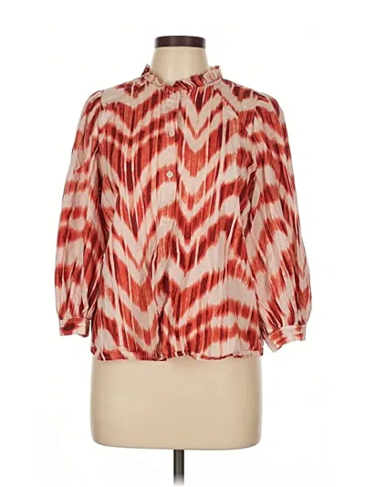 Pre-owned Banana Republic Factory Store 3/4 Sleeve Blouse In Red
