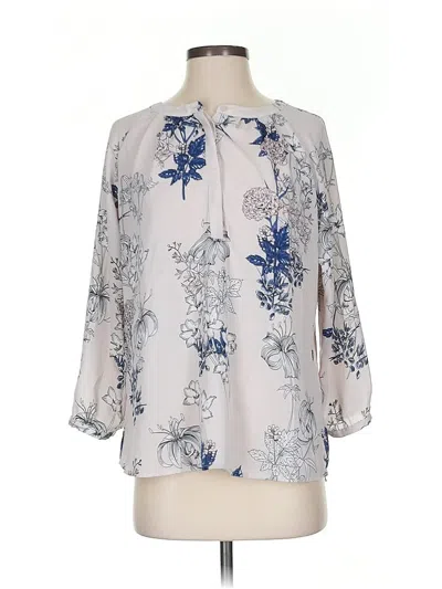 Pre-owned Banana Republic Factory Store 3/4 Sleeve Blouse In Silver