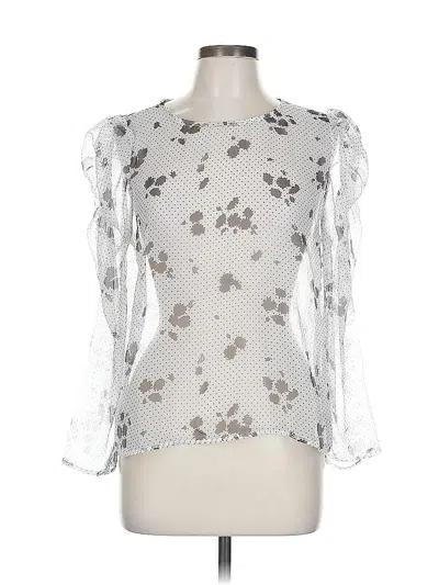 Pre-owned Banana Republic Factory Store 3/4 Sleeve Blouse In Silver