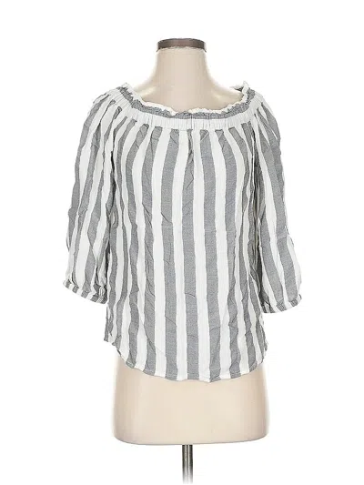 Pre-owned Banana Republic Factory Store 3/4 Sleeve Blouse In Silver